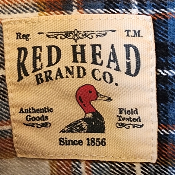 Men's Red Head Flannel Long Sleeve Button Down Shirt Size Large - Picture 2 of 3